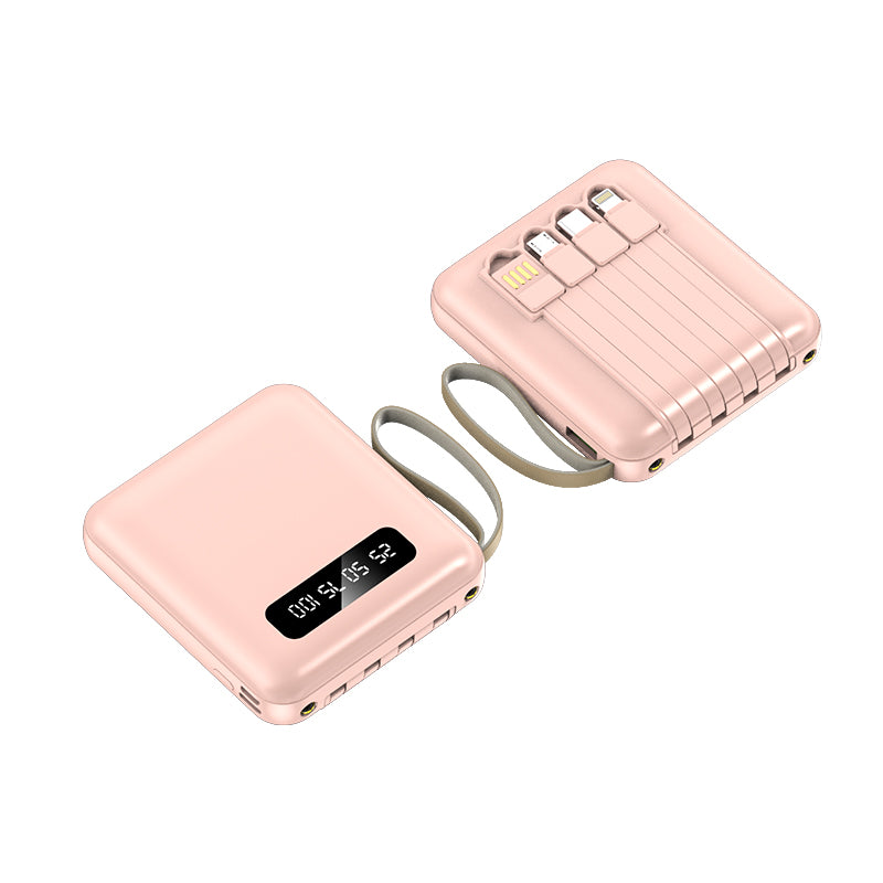 10000/20000mAh power bank, with four wires for output and input, customized trademark logo for small gifts, and company gifts for customers. Mobile push gifts