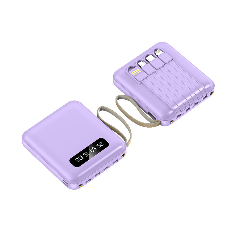 10000/20000mAh power bank, with four wires for output and input, customized trademark logo for small gifts, and company gifts for customers. Mobile push gifts