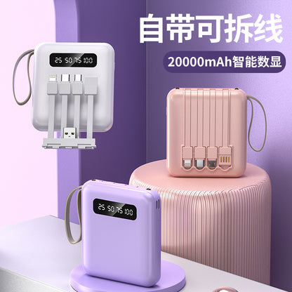 10000/20000mAh power bank, with four wires for output and input, customized trademark logo for small gifts, and company gifts for customers. Mobile push gifts