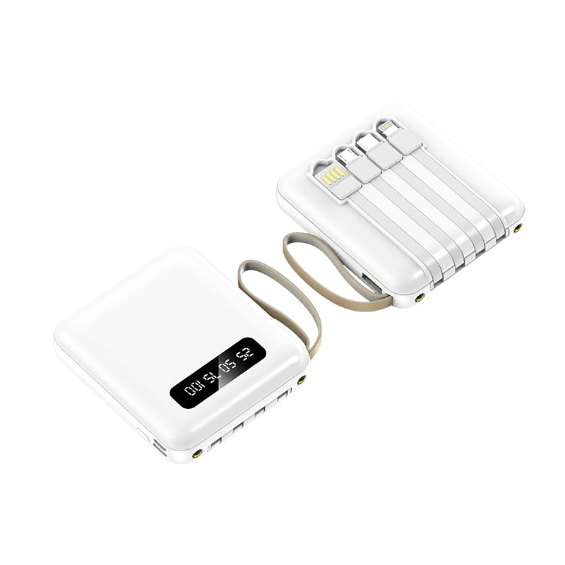 10000/20000mAh power bank, with four wires for output and input, customized trademark logo for small gifts, and company gifts for customers. Mobile push gifts